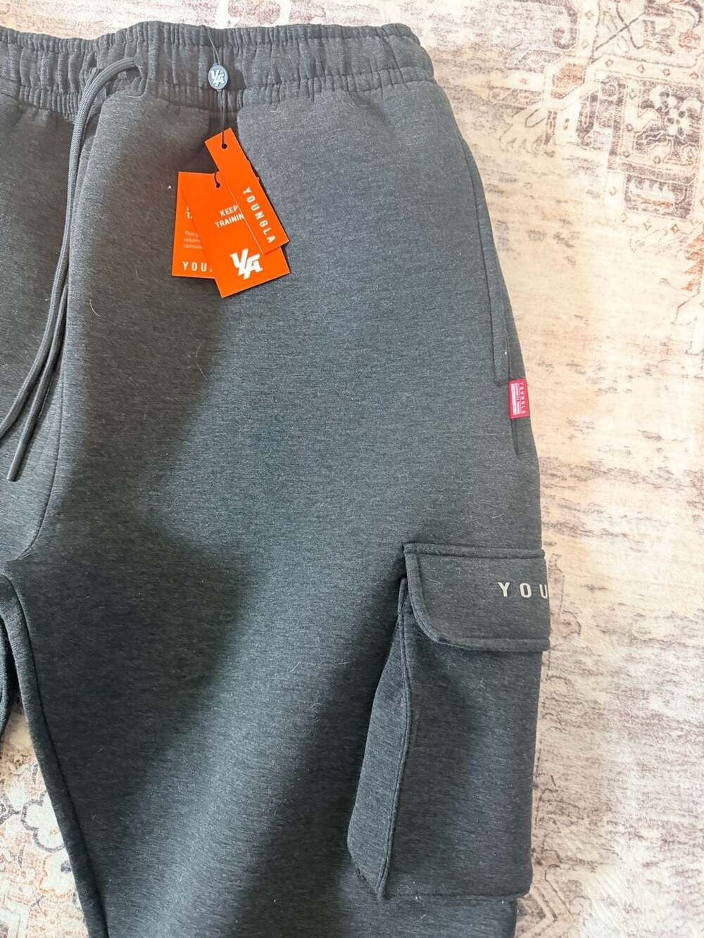 YoungLA 2047 Scuba Cargo Sweats Charcoal Grey Size XL - Picture 3 of 10